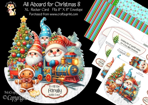 All Aboard for Christmas 8 XL Rocker Card 