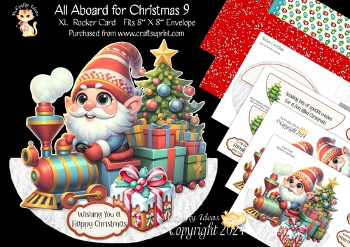 All Aboard for Christmas 9 XL Rocker Card 