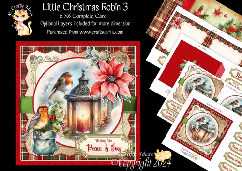 Little Christmas Robin 3 6x6 Simply Cards 