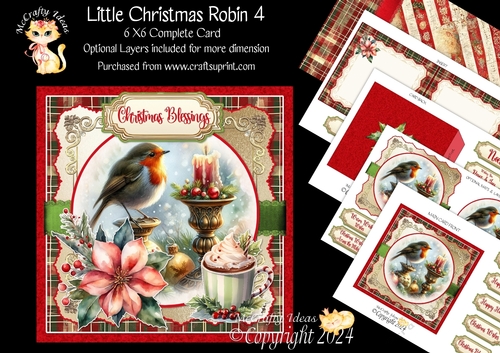 Little Christmas Robin 4 6x6 Simply Cards 