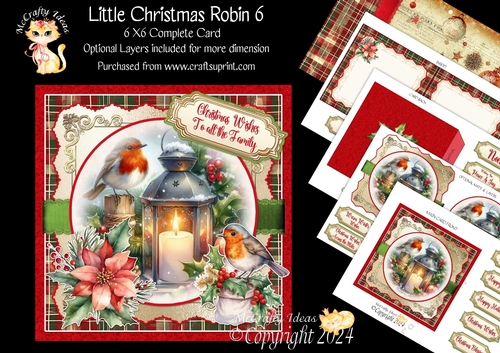 Little Christmas Robin 6 6x6 Simply Cards 