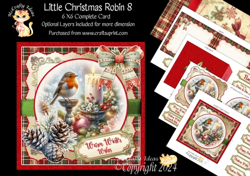 Little Christmas Robin 8 6x6 Simply Cards 
