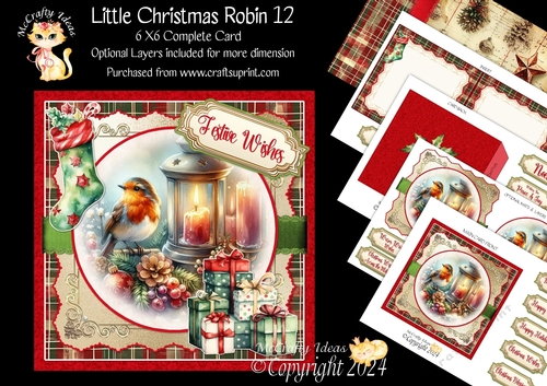 Little Christmas Robin 12 6x6 Simply Cards 