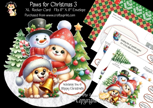 Paws for Christmas 3 XL Rocker Card 