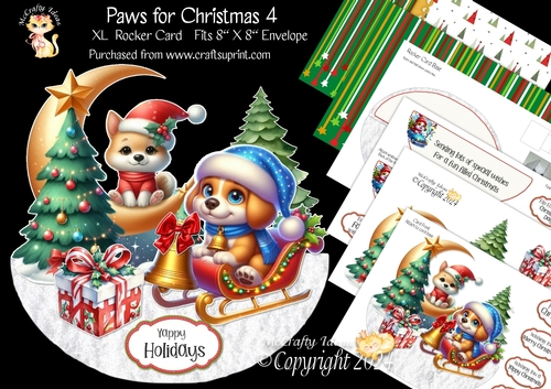 Paws for Christmas 4 XL Rocker Card 