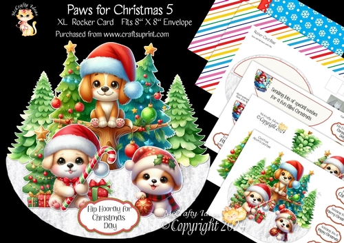 Paws for Christmas 5 XL Rocker Card 
