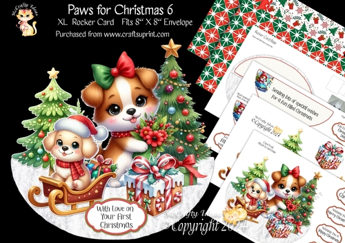 Paws for Christmas 6 XL Rocker Card 