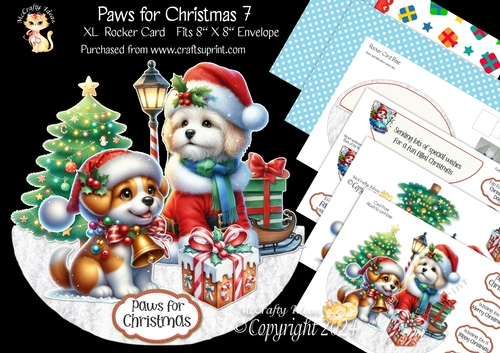 Paws for Christmas 7 XL Rocker Card 