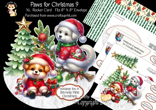 Paws for Christmas 9 XL Rocker Card 
