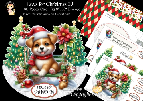 Paws for Christmas 10 XL Rocker Card 