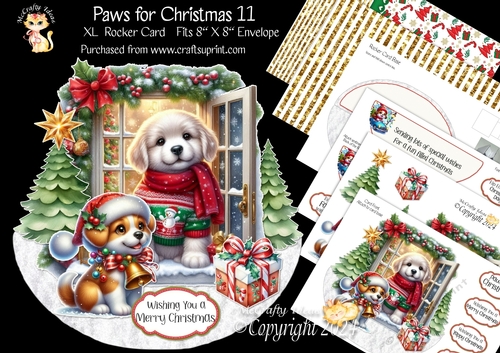 Paws for Christmas 11 XL Rocker Card 