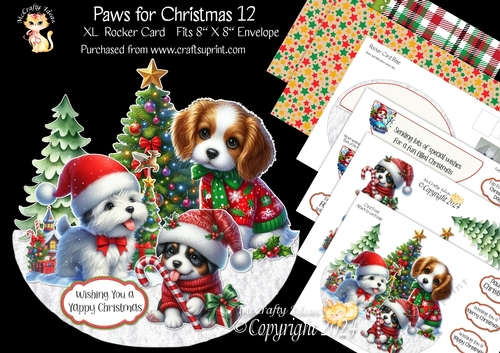 Paws for Christmas 12 XL Rocker Card 