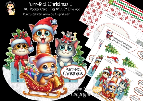 Purr-fect Christmas 1 XL Rocker Card 