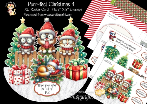 Purr-fect Christmas 4 XL Rocker Card 