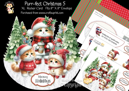 Purr-fect Christmas 5 XL Rocker Card 