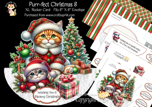 Purr-fect Christmas 8 XL Rocker Card 