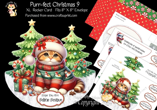 Purr-fect Christmas 9 XL Rocker Card 