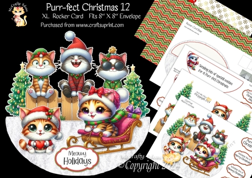 Purr-fect Christmas 12 XL Rocker Card 