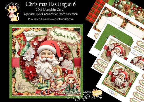 Christmas Has Begun 6 6x6 Simply Cards 