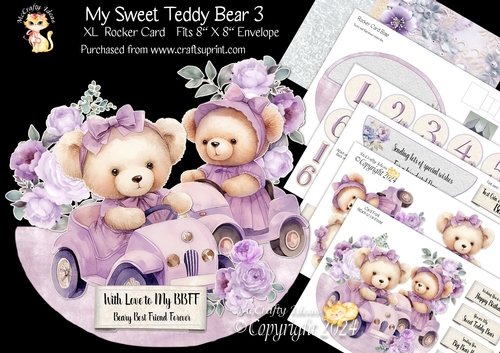 My Sweet Teddy Bear 3  XL Rocker Card 
