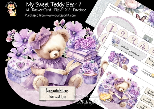 My Sweet Teddy Bear 7  XL Rocker Card 