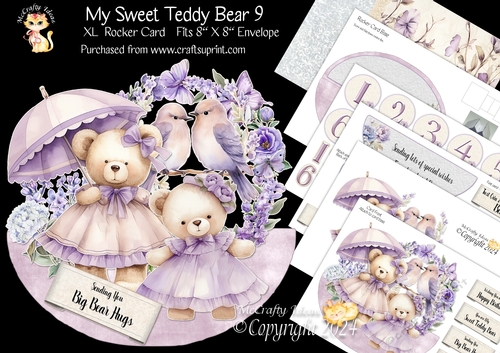 My Sweet Teddy Bear 9  XL Rocker Card 