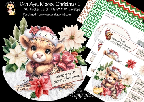 Och Aye Mooey Christmas 1 XL Rocker Card 