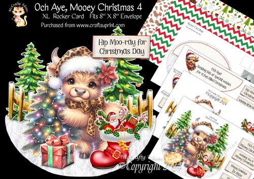 Och Aye Mooey Christmas 4 XL Rocker Card 