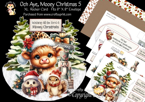 Och Aye Mooey Christmas 5 XL Rocker Card 