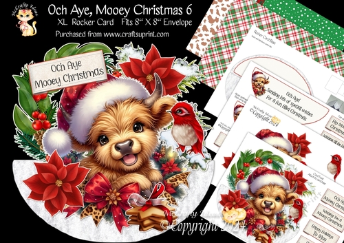 Och Aye Mooey Christmas 6 XL Rocker Card 