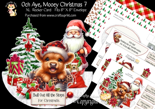 Och Aye Mooey Christmas 7 XL Rocker Card 