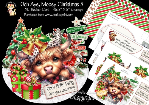 Och Aye Mooey Christmas 8 XL Rocker Card 