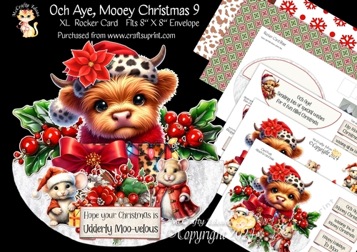 Och Aye Mooey Christmas 9 XL Rocker Card 