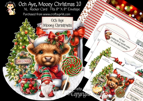 Och Aye Mooey Christmas 10 XL Rocker Card 