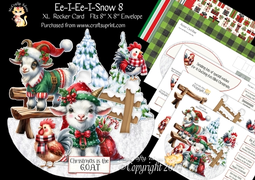 Ee-I-Ee-I-Snow 8 XL Rocker Card 
