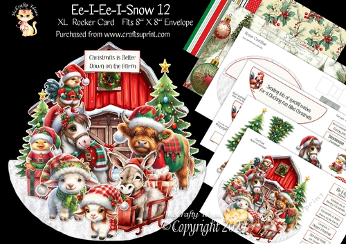 Ee-I-Ee-I-Snow 12 XL Rocker Card 