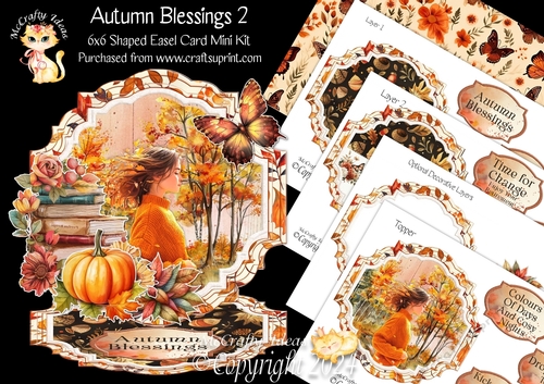 Autumn Blessings 2 Shaped Easel