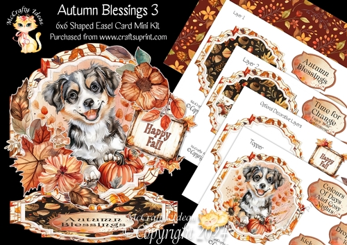 Autumn Blessings 3 Shaped Easel
