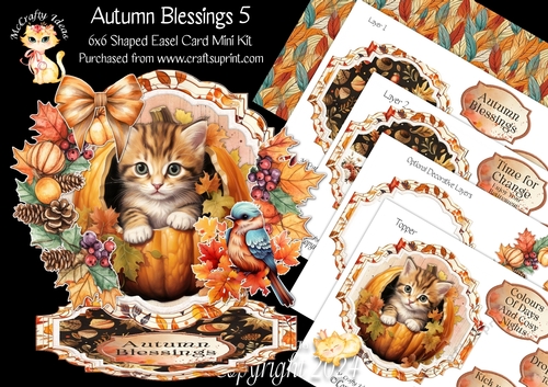 Autumn Blessings 5 Shaped Easel