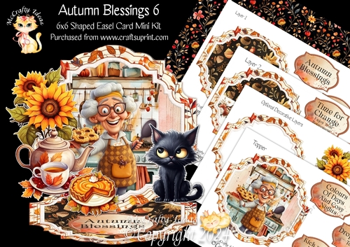 Autumn Blessings 6 Shaped Easel