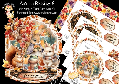 Autumn Blessings 8 Shaped Easel
