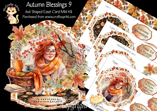 Autumn Blessings 9 Shaped Easel