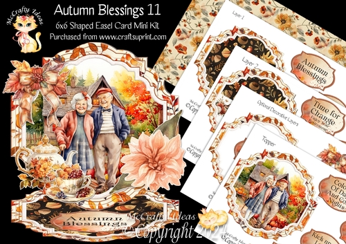 Autumn Blessings 11 Shaped Easel