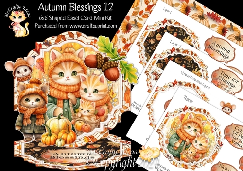 Autumn Blessings 12 Shaped Easel
