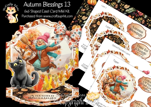 Autumn Blessings 13 Shaped Easel