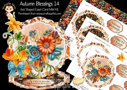Autumn Blessings 14 Shaped Easel