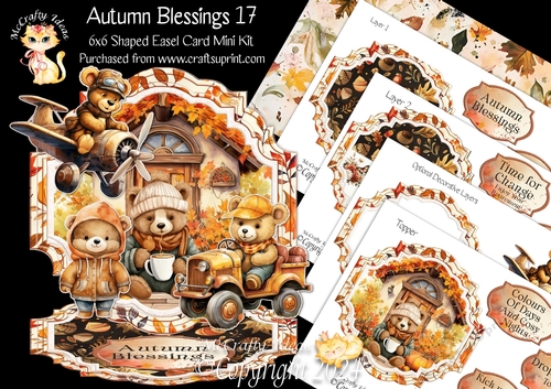 Autumn Blessings 17 Shaped Easel