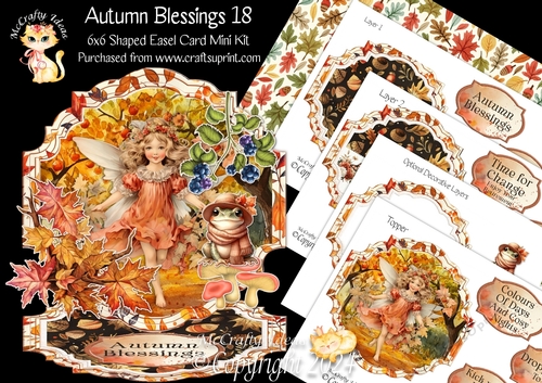 Autumn Blessings 18 Shaped Easel