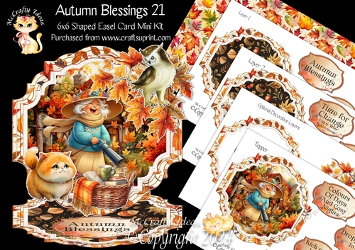 Autumn Blessings 21 Shaped Easel