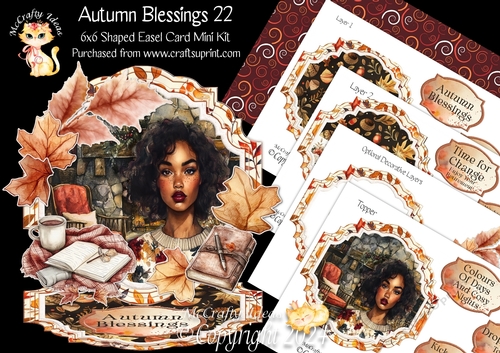 Autumn Blessings 22 Shaped Easel